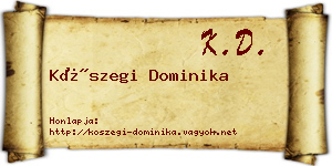 Kőszegi Dominika névjegykártya